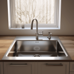 A gurgling stainless steel sink in a kitchen